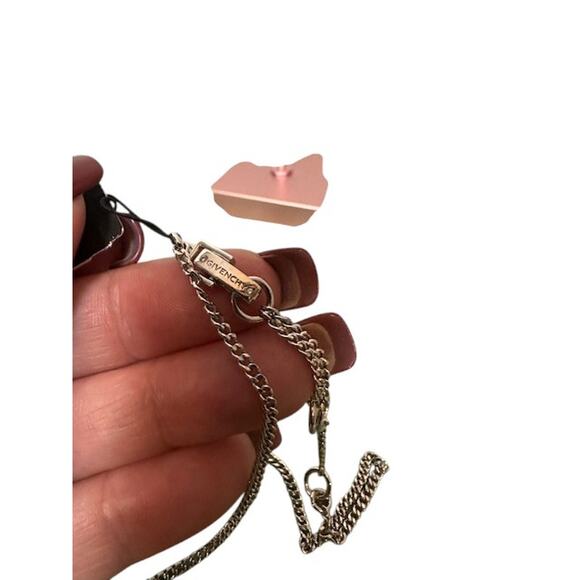 Givenchy Silver-Tone Multi Crystal Stone Pendant Y-Neck Necklace Women - Picture 6 of 6